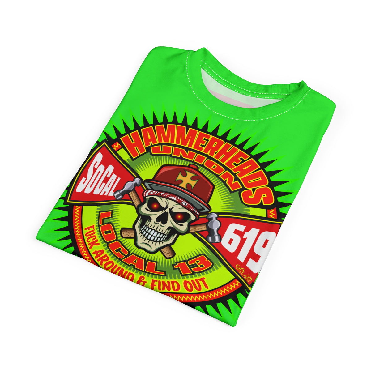 Very Special Hammerheads Union Local 13 - SoCal 619 Special Edition - Custom HiViz Motorcycle Riding Tee Shirt _ Super Comfort and Fit