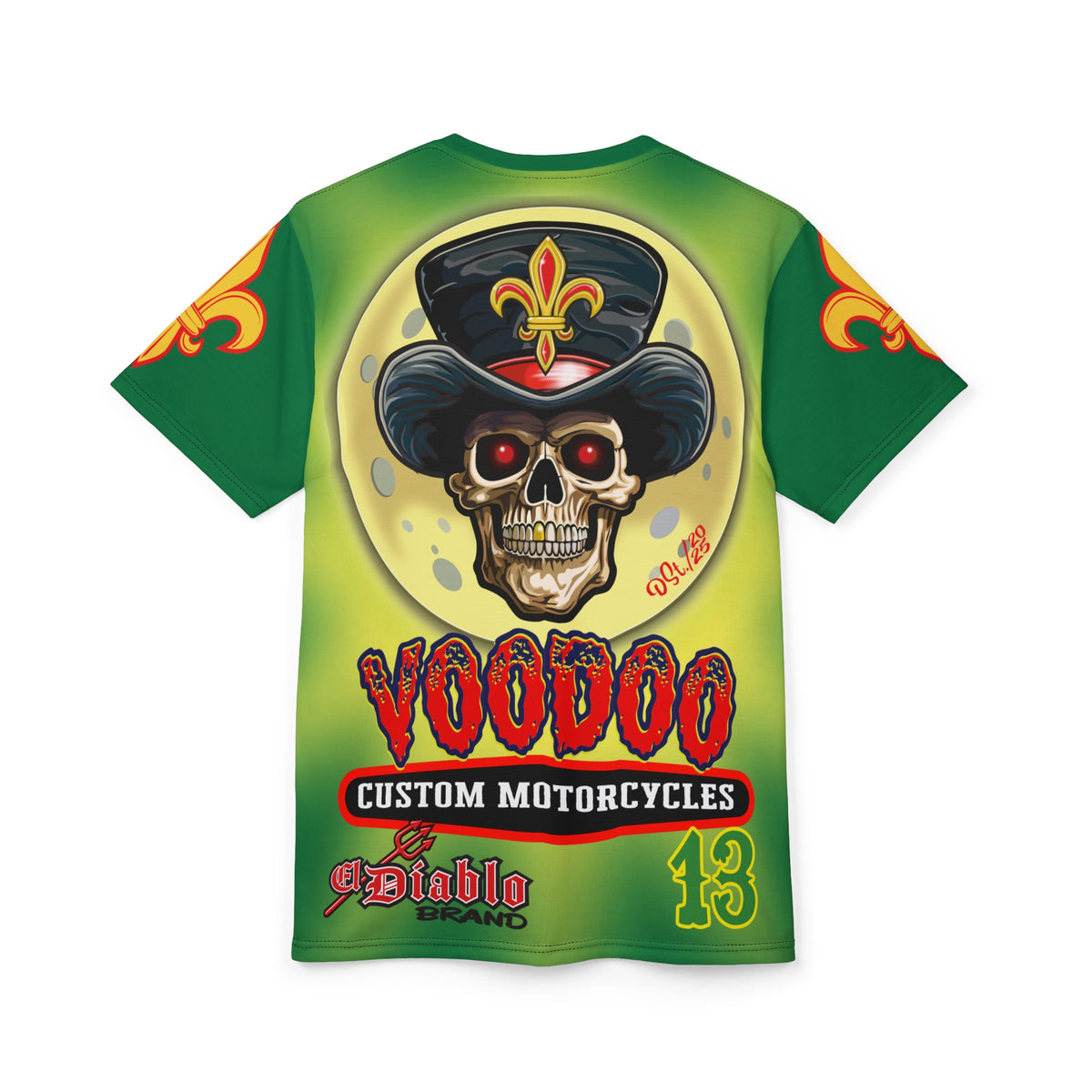 VooDoo Customs Skull & Fleur-de-Lis - High Colour Graphics Super Tee