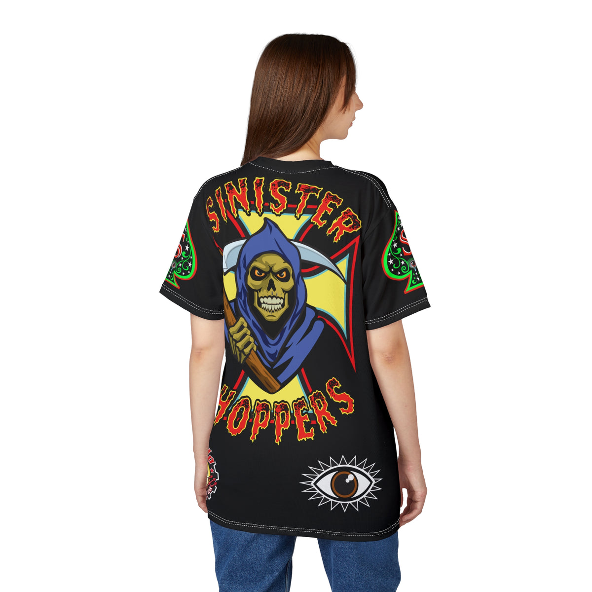 SRT Sinister Choppers Reaper Super Riding Tee - Gothic Graphic T-Shirt for Motorcycle Riders