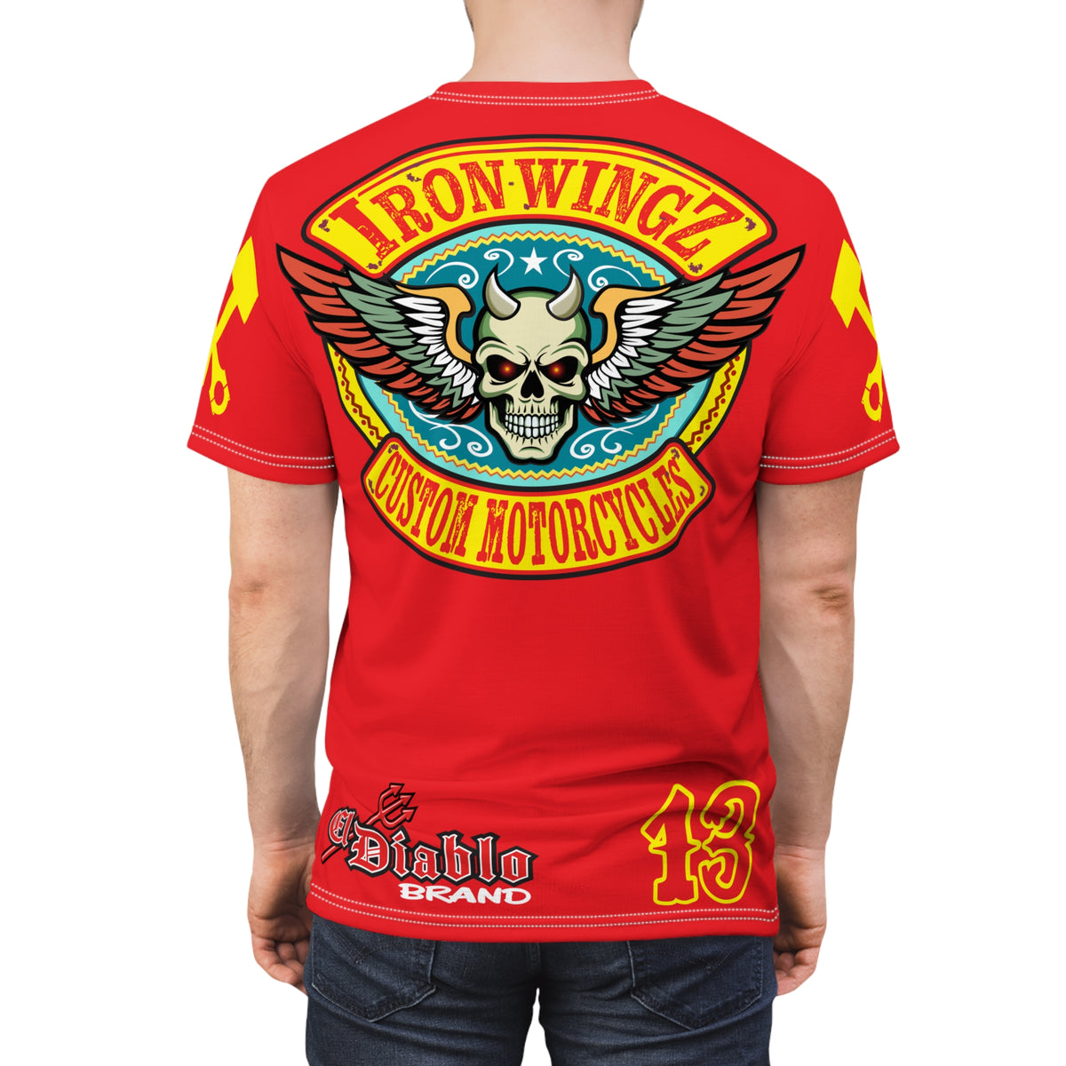 SRT Iron WingZ Custom Motorcycles Graphic Super Riding Tee, Edgy Streetwear, Customized Apparel, Gift for Bikers