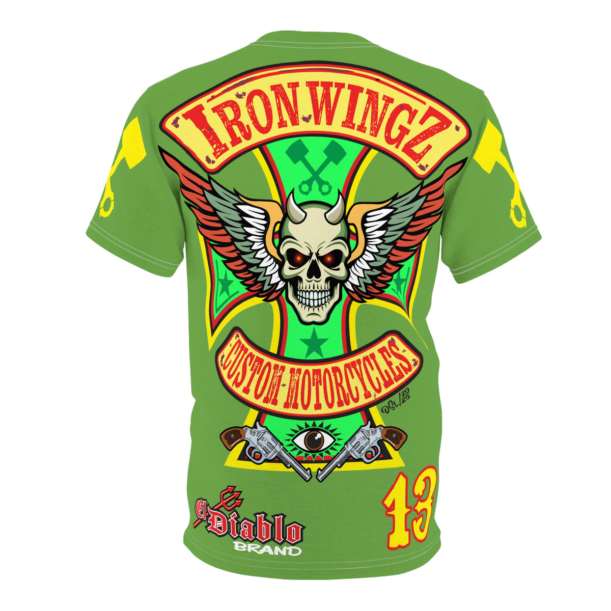 Iron Wingz Garage HiViz Super Tee, Unisex Graphic T-Shirt, Rockabilly Style Shirt,  Perfect Gift for Bikers