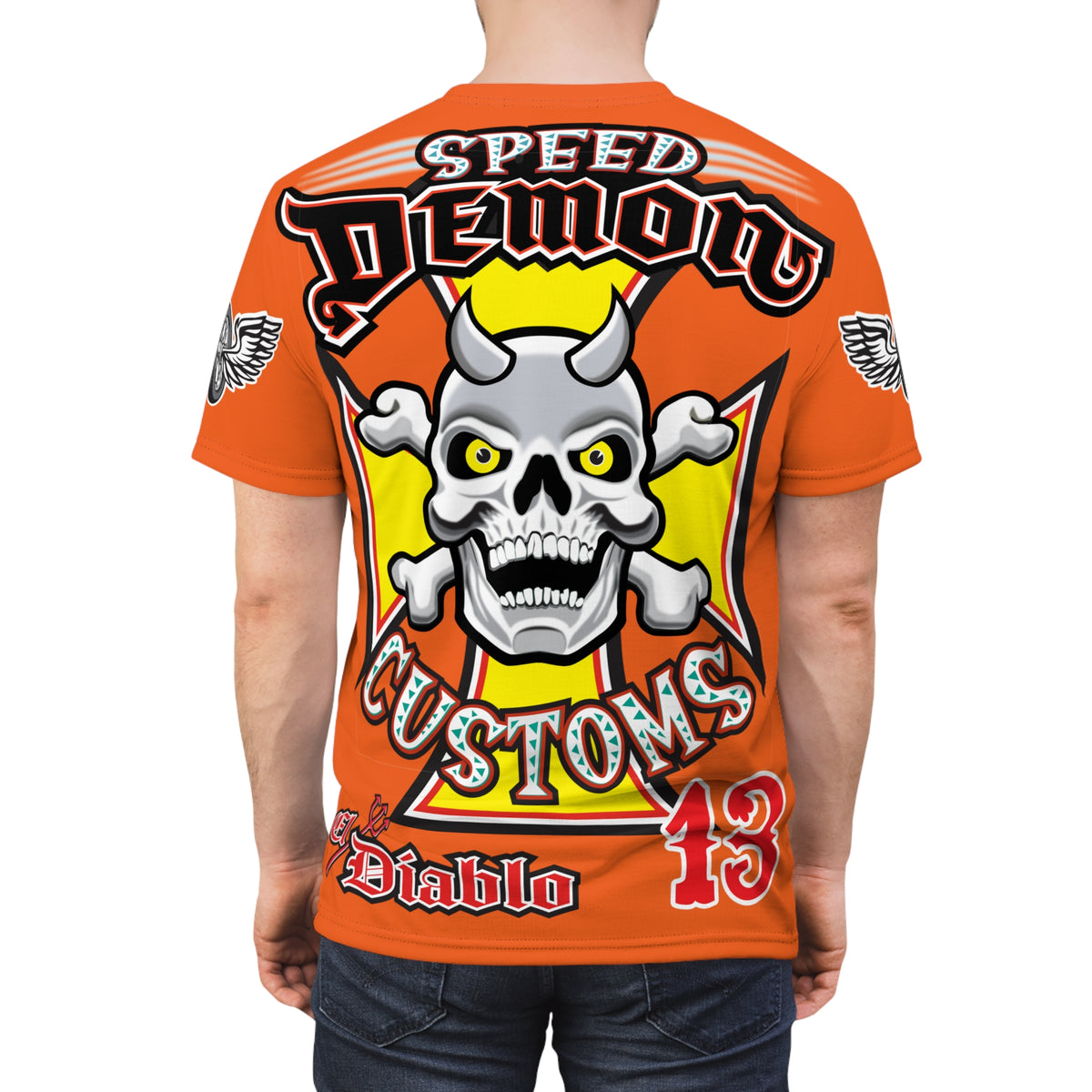 Speed Demon Customs Spectacular HiViz Super Tee - Devilishly Demented Bold Biker Design