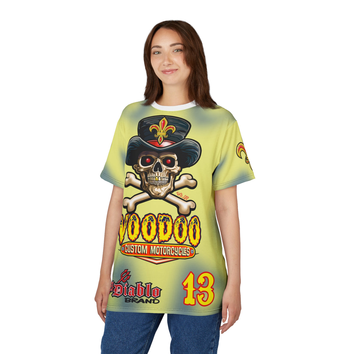 Voodoo Custom Motorcycles HIVIZ TYE DYE BLAST SUPER RIDING TEE - Look Cool, Ride Cool In our Finest Biker Riding Tee