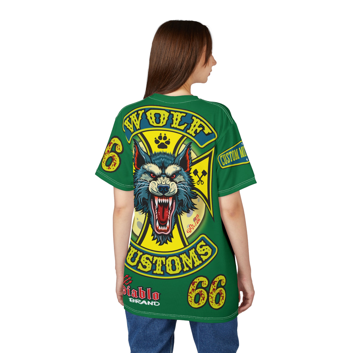 MWT Wolf Customs '66 Graphic HiViZ Super Tee — Retro Motorcycle Club Shirt, The Best Biker Riding Tee EVER !!!