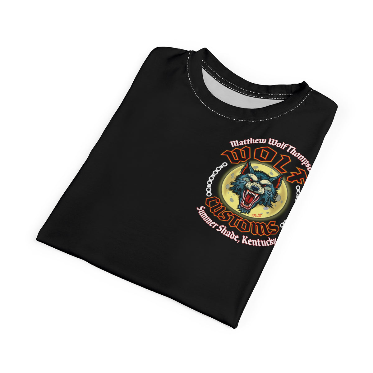 SRT MWT Wolf Custom Motorcycles Super Riding Tee — Viciously Cool High Performance Motorcycle Riding Shirt