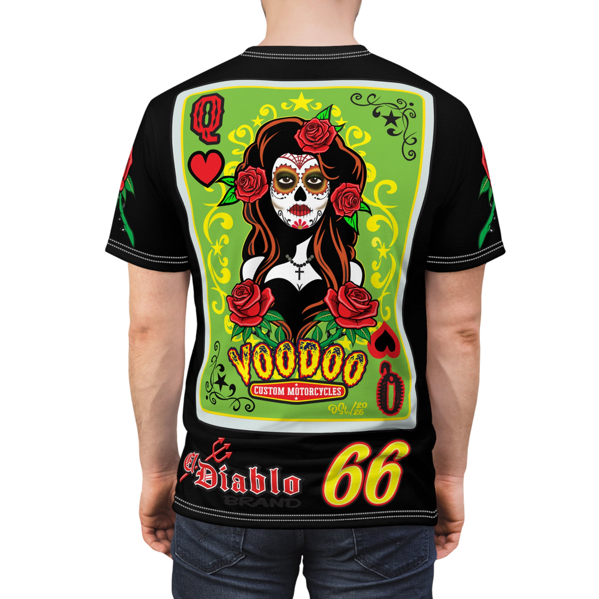 Voodoo Custom Motorcycles Tee —  Queen of Hearts Super Tee