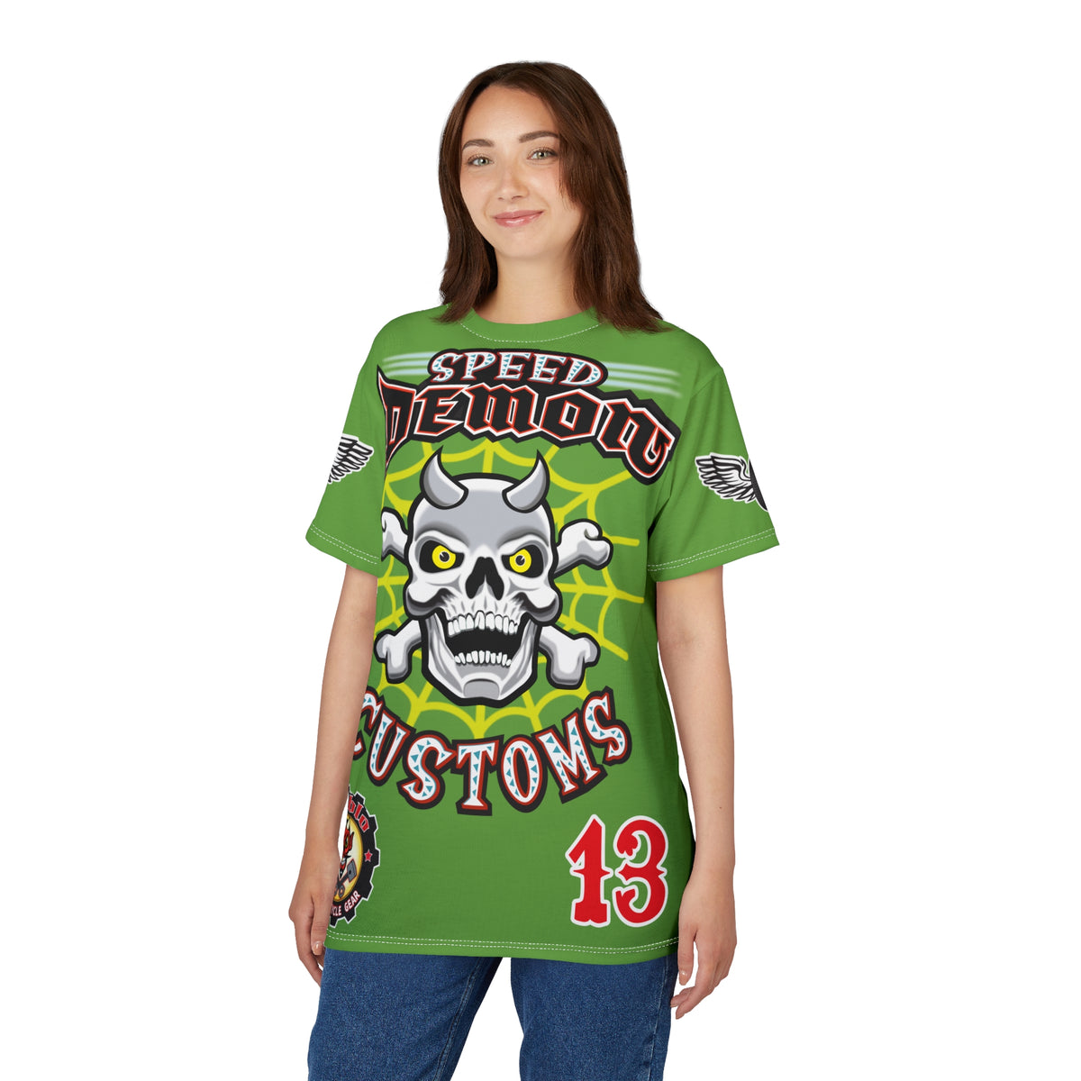 Speed Demon Customs Spectacular HiViz Super Tee - Devilishly Demented Bold Biker Design