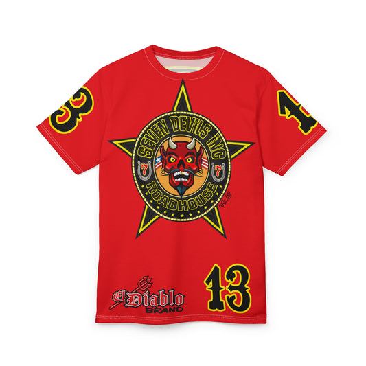 Seven Devils Inc. Roadhouse Bad in  Black Super Tee — Extreme Edgy Graphics - Bad Attitude Custom Biker Riding Gear