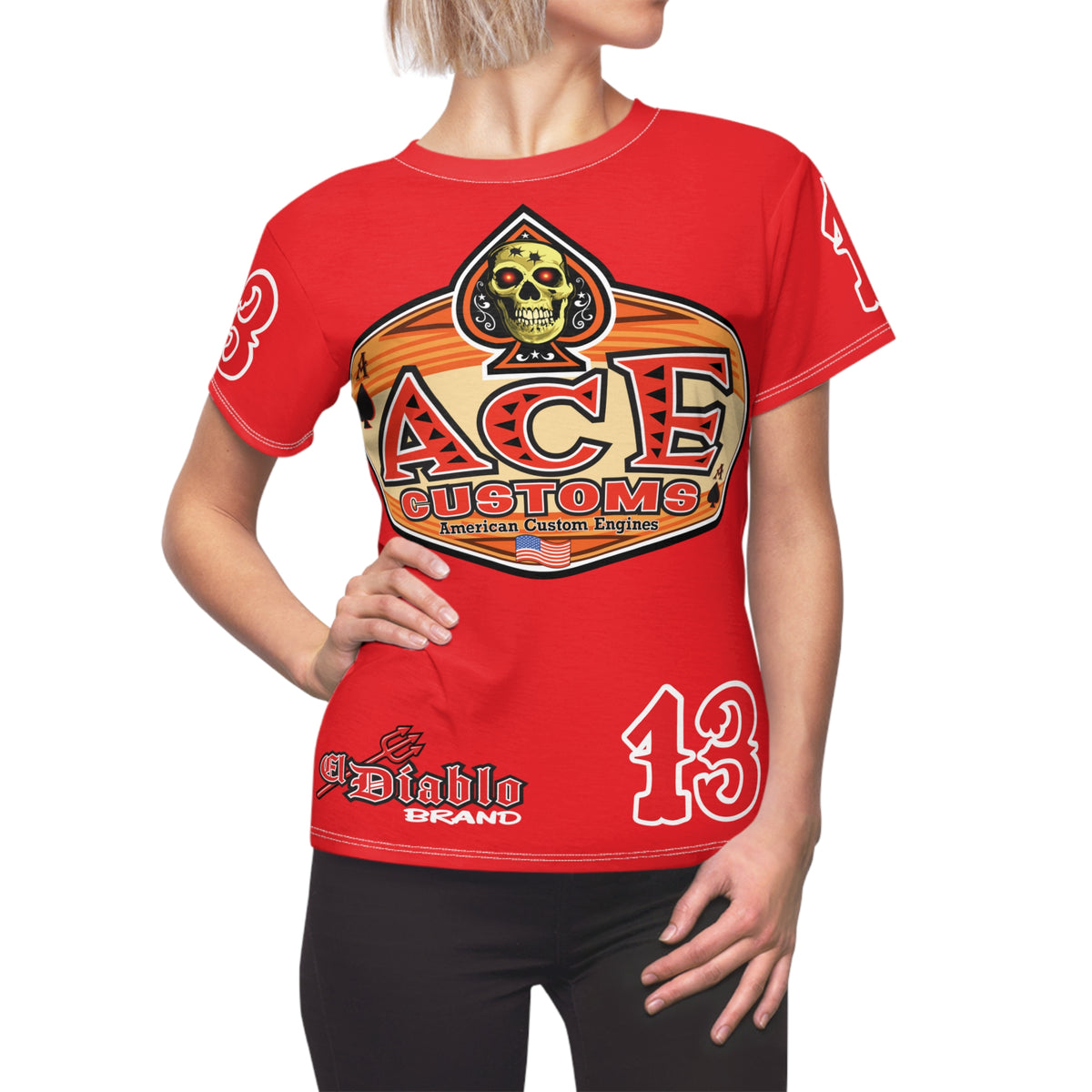 Women's Cut El Diablo Super Tee - Form fitting Ladies Motorcycle Riders Tee