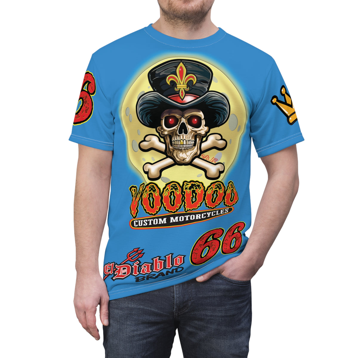 VooDoo Custom Motorcycles Route 66 Unisex Super Tee - High Performance Riding Gear