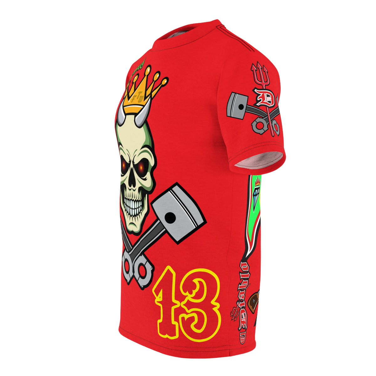 Speed Demon Customs HiViz High Performance Motorcycle Riding Super Tee, Unique High Visibility XL Graphics