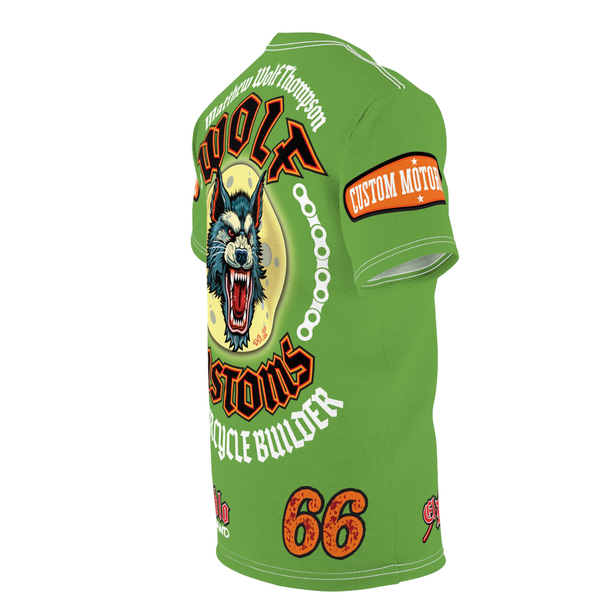 SRT MWT Wolf Custom Motorcycles Super Riding Tee - Viciously Cool High Performance Motorcycle Riding Shirt
