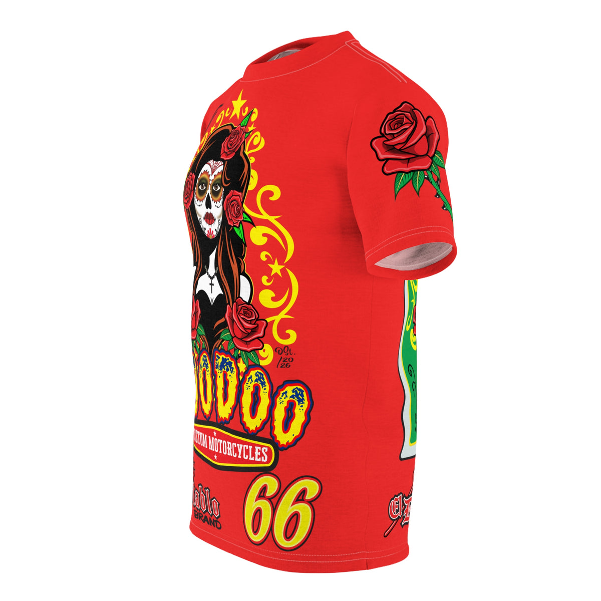 Voodoo Custom Motorcycles Tee — Queen of Hearts  Graphic Riding Super Tee
