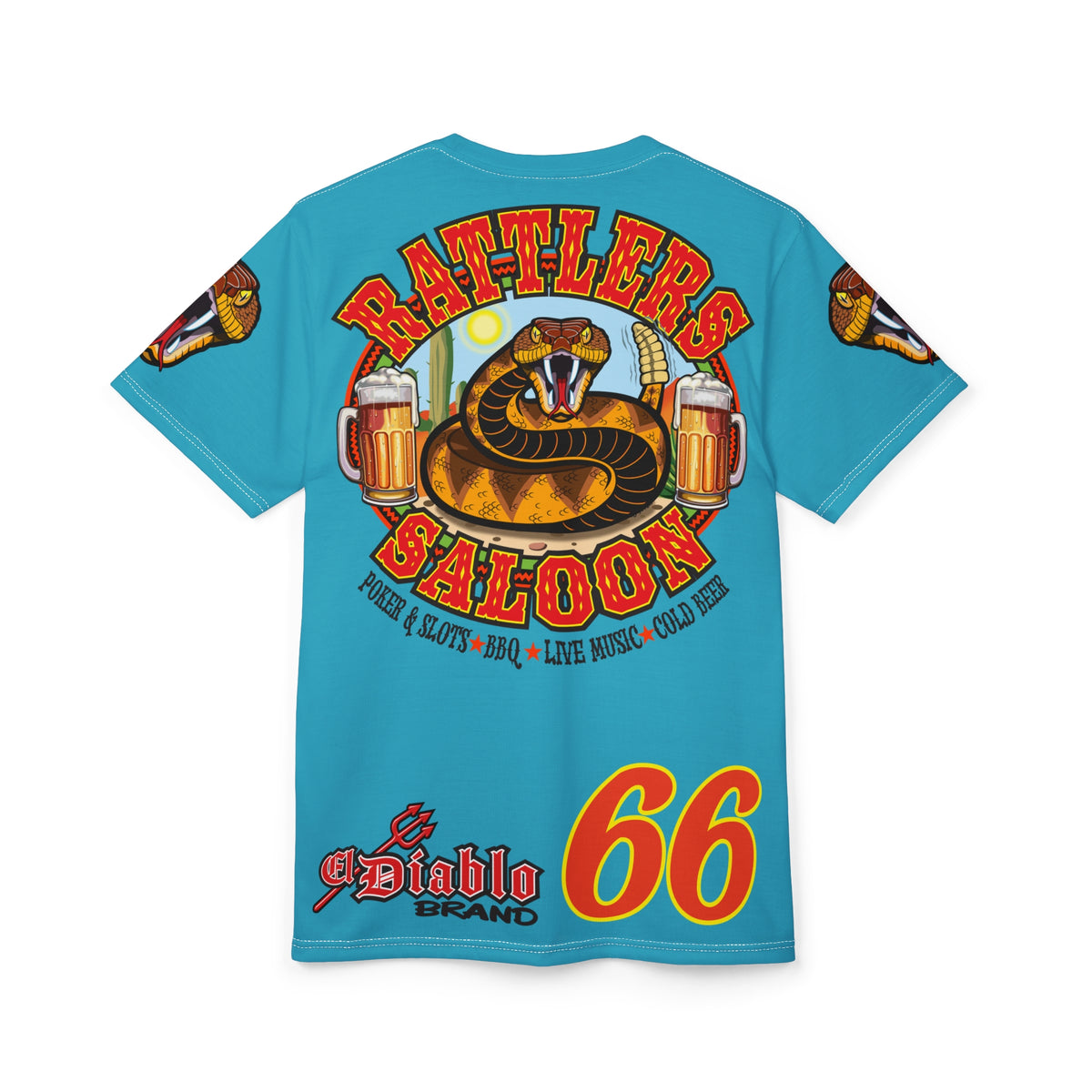Rattlers Saloon  BADAZZ SUPER TEE — Vintage Biker 66 Graphic Shirt