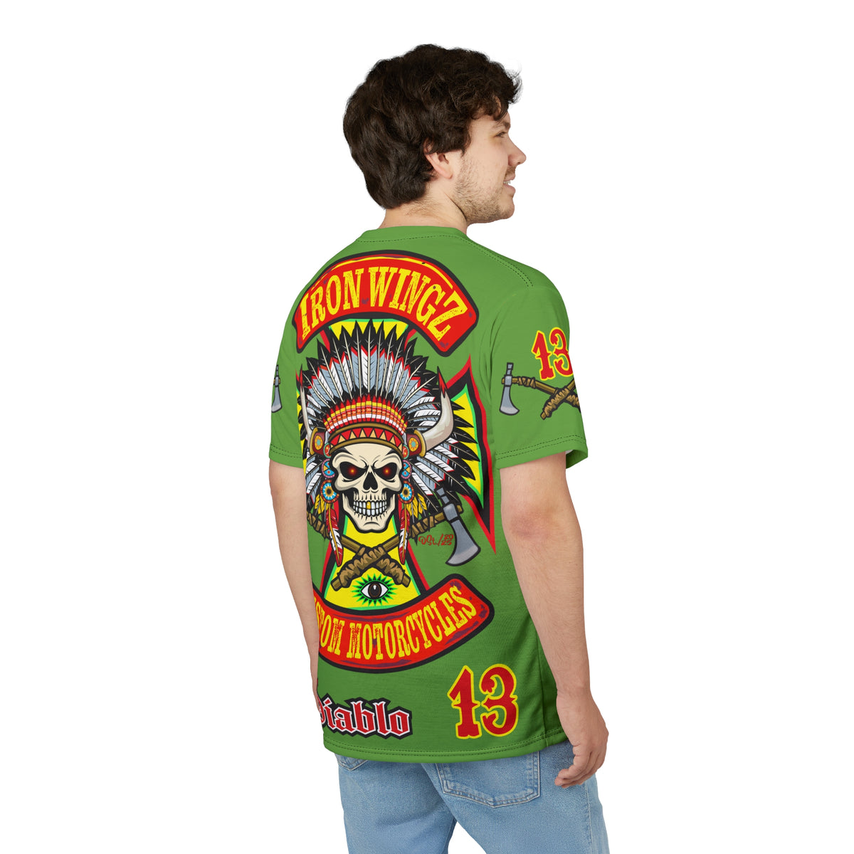 Iron Wingz Garage HiViZ Motorcycle Rider Super Tee