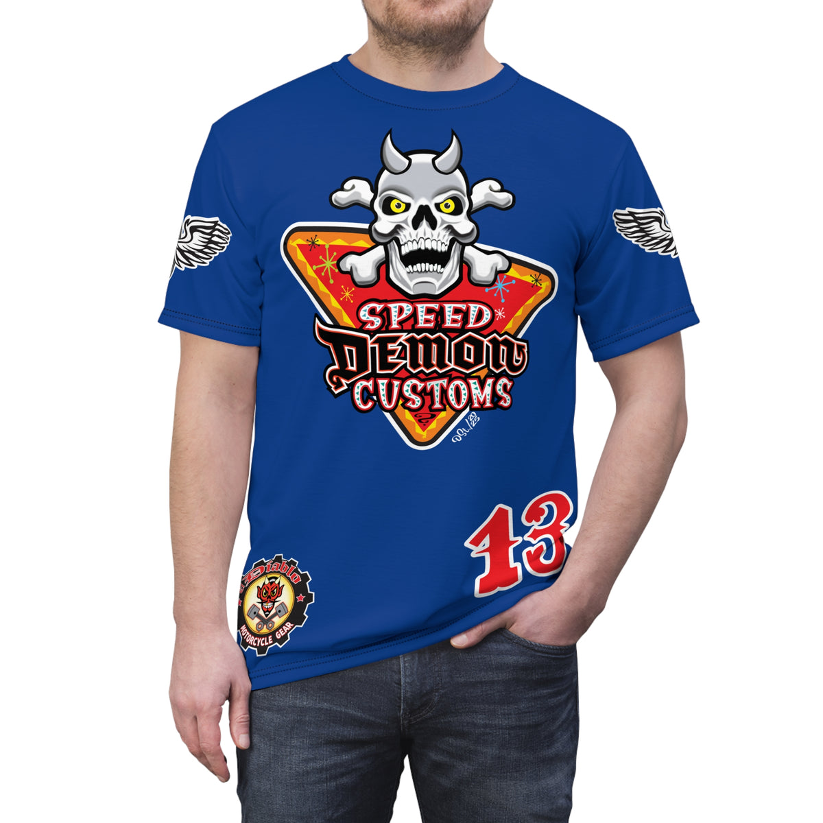 SRT Speed Demon Customs Spectacular  Super Riding Tee - Devilishly Demented Bold Biker Design