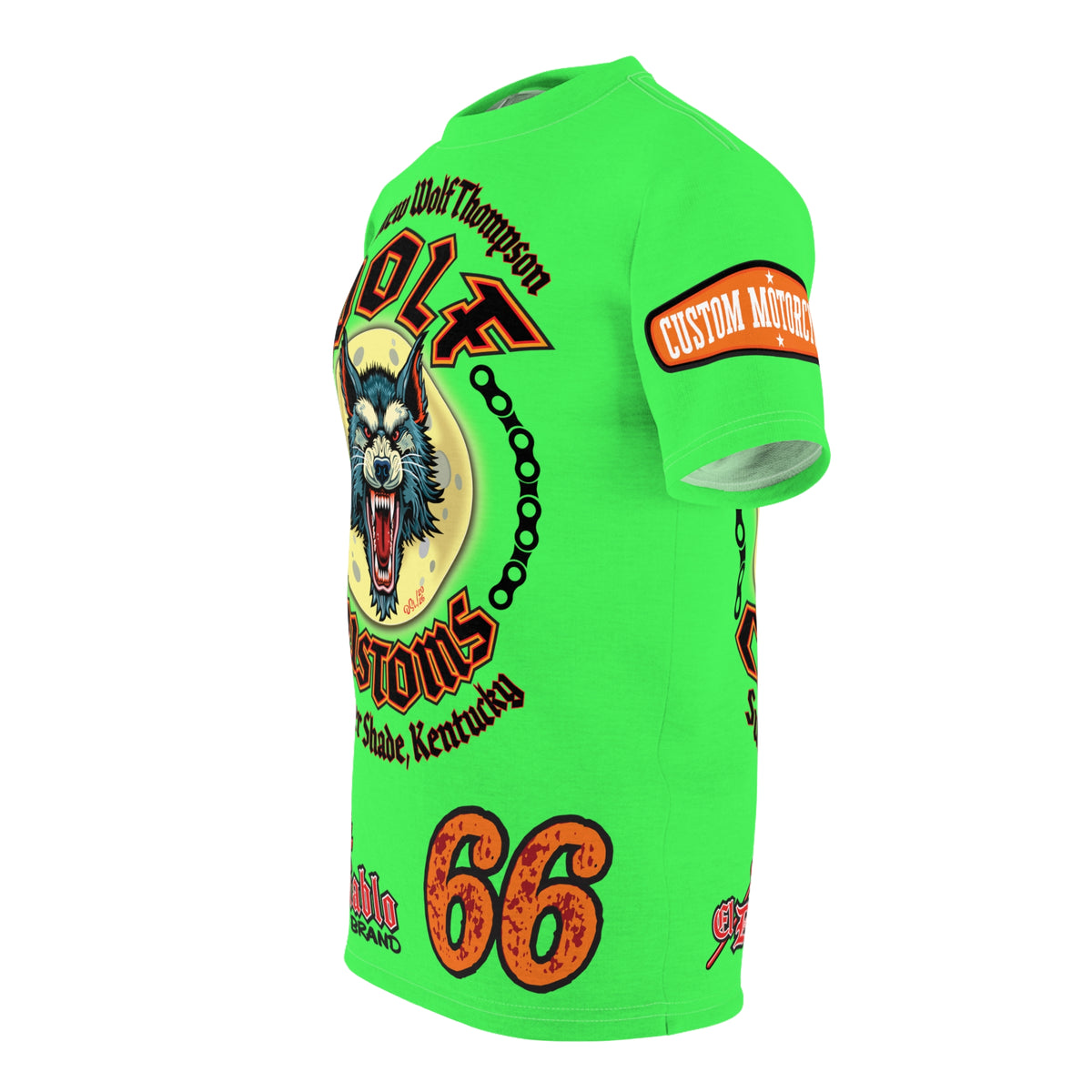 Very Special MWT Wolf Custom Motorcycles HiViZ Super Tee — Viciously Cool High Performance Motorcycle Riding Shirt