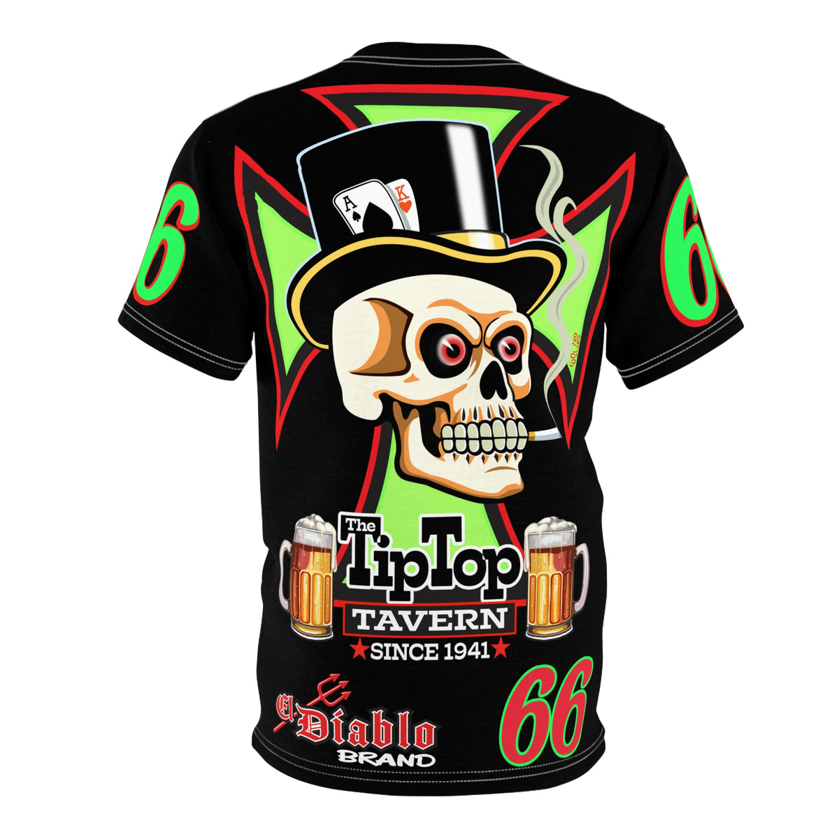 Tip Top Tavern Dive Bar Super Tee - Special Edition Black is Back + XL Graphics - America's Best Dive Bar - Bikes Beers Babes & Bros. - Biker Bar Tee