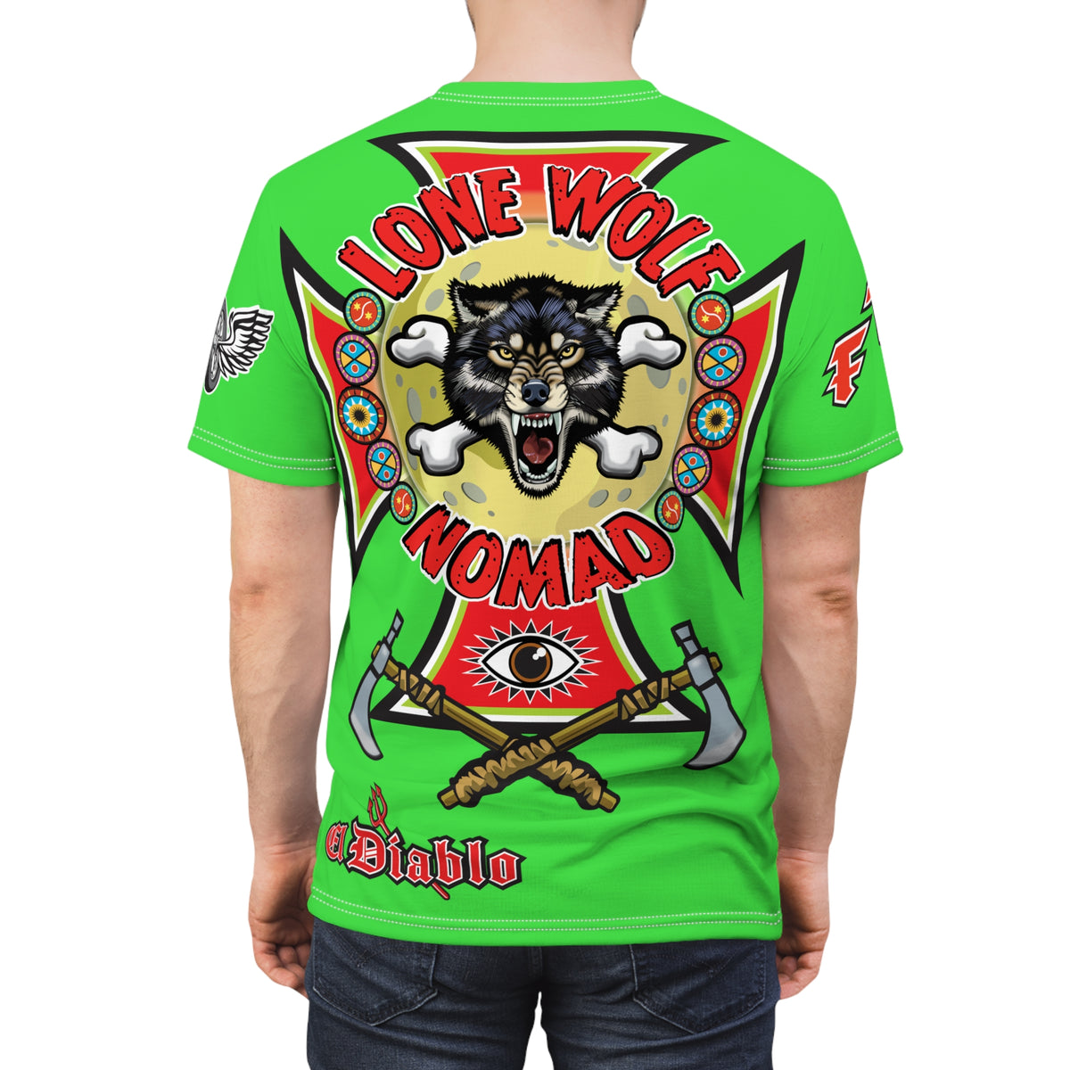 Very Special Lone Wolf Nomad HiViz Super Tee - For The Independent No Club Bikers For Life