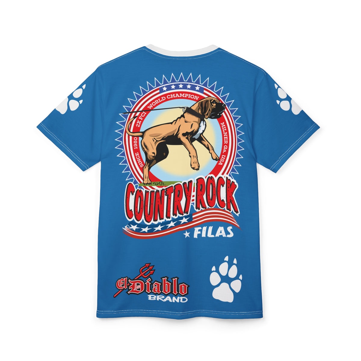 Country Rock Filas Graphic Super Tee — El Diablo Brand Paw Print T-Shirt