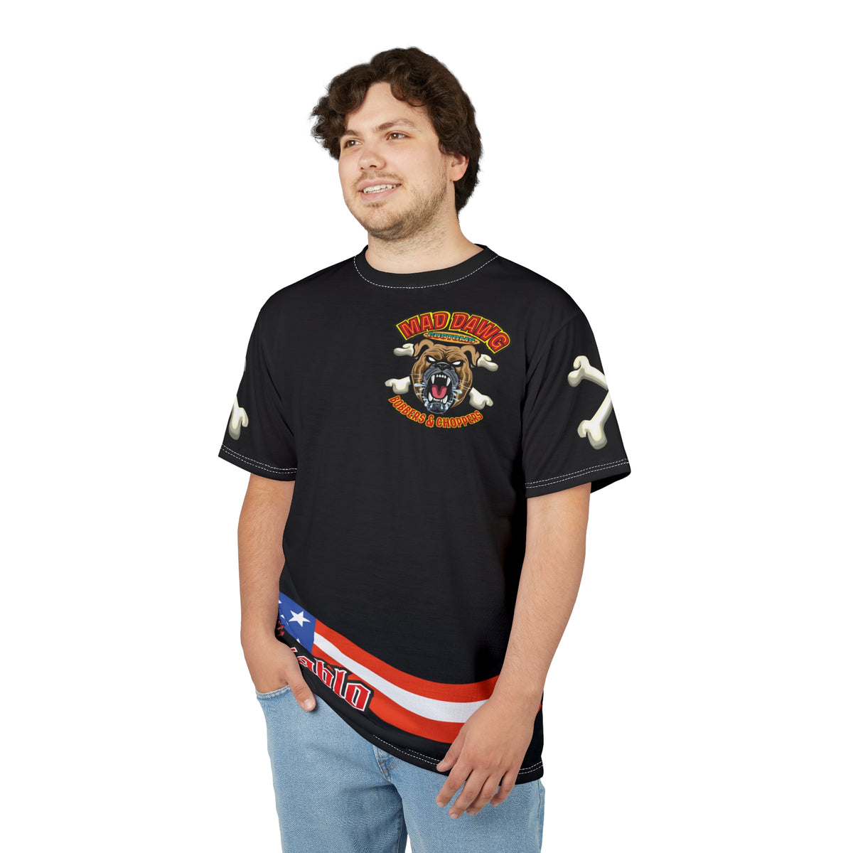 SRT Mad Dawg Customs Americana, Edgy Motorcycle Apparel, HiViz Custom Riding TEE, Rebel Fashion, Biker Style