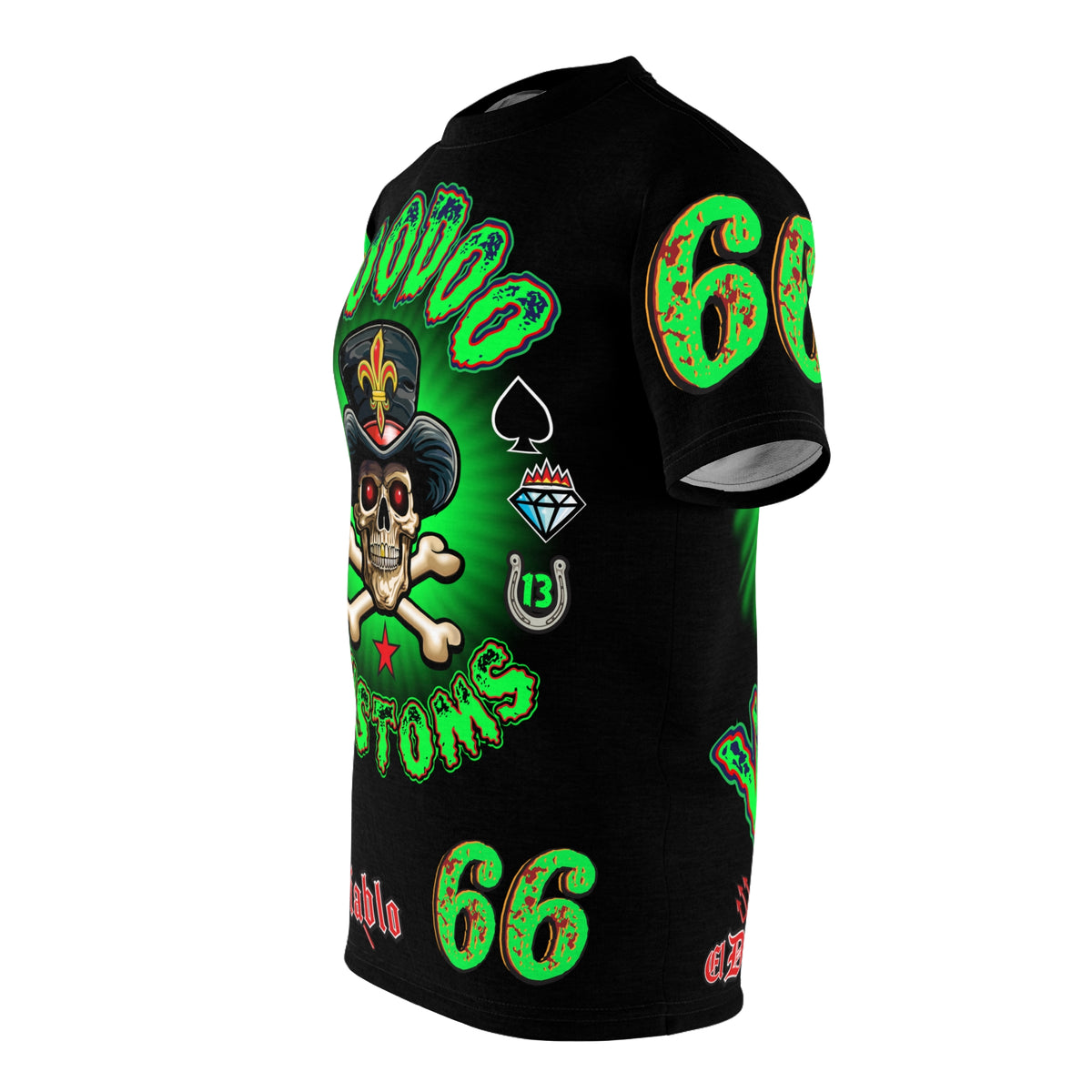 Voodoo Custom Motorcycles HiViZ Route 66 Super Tee, Specially Designed for visibility and riding comfort, Badazz Graphic T-Shirt,