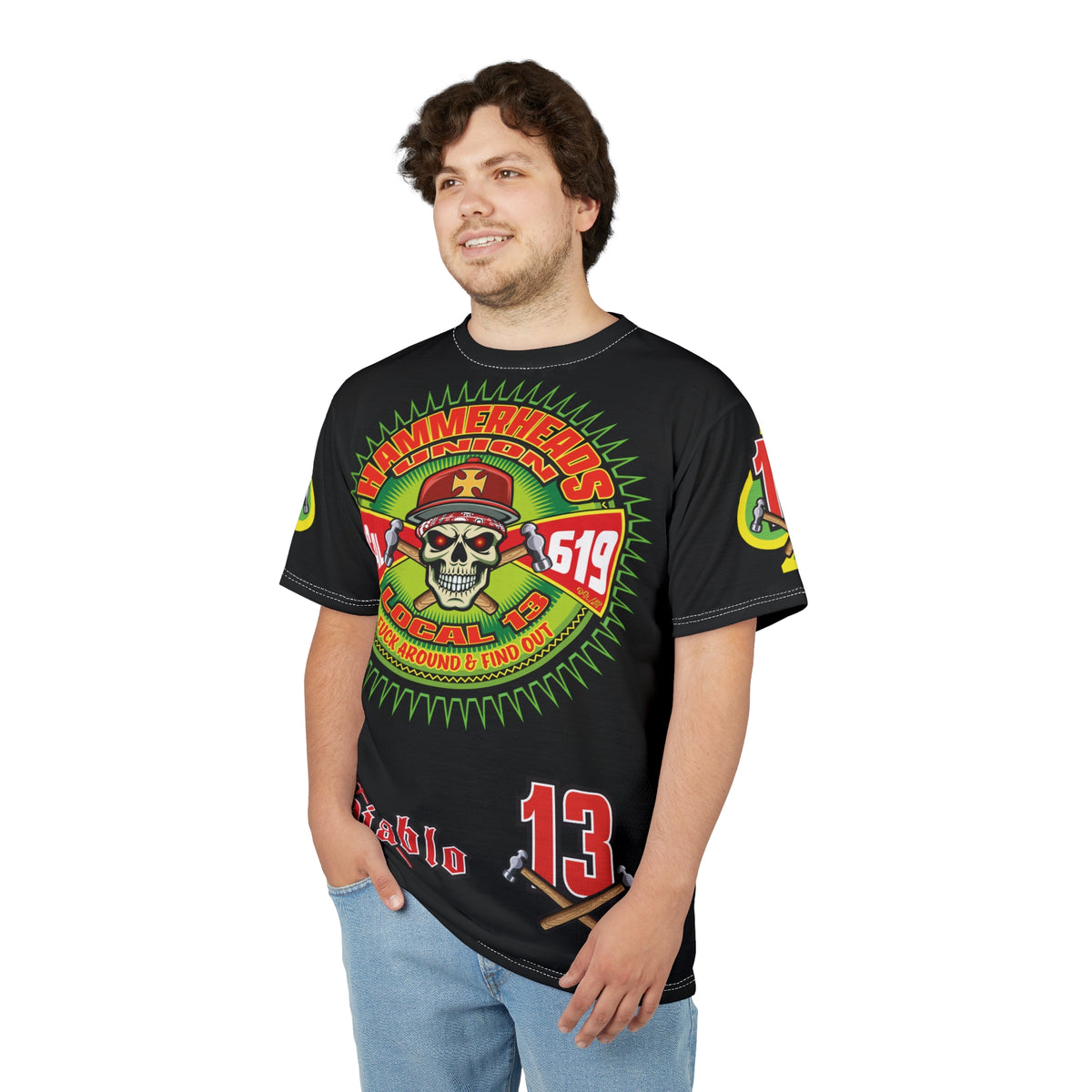Hammerheads Union Local 13 FAFO -  Custom Motorcycle Riding Tee Shirt _ Super Comfort and Fit