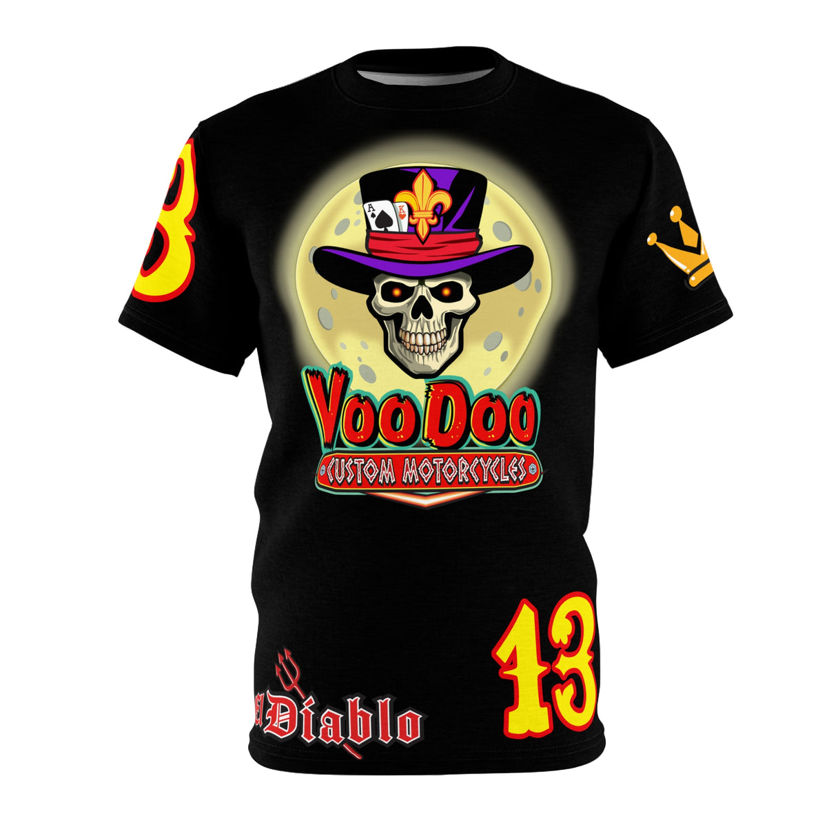VooDoo Custom Motorcycles HiViz Unisex Graphic Biker Tee
