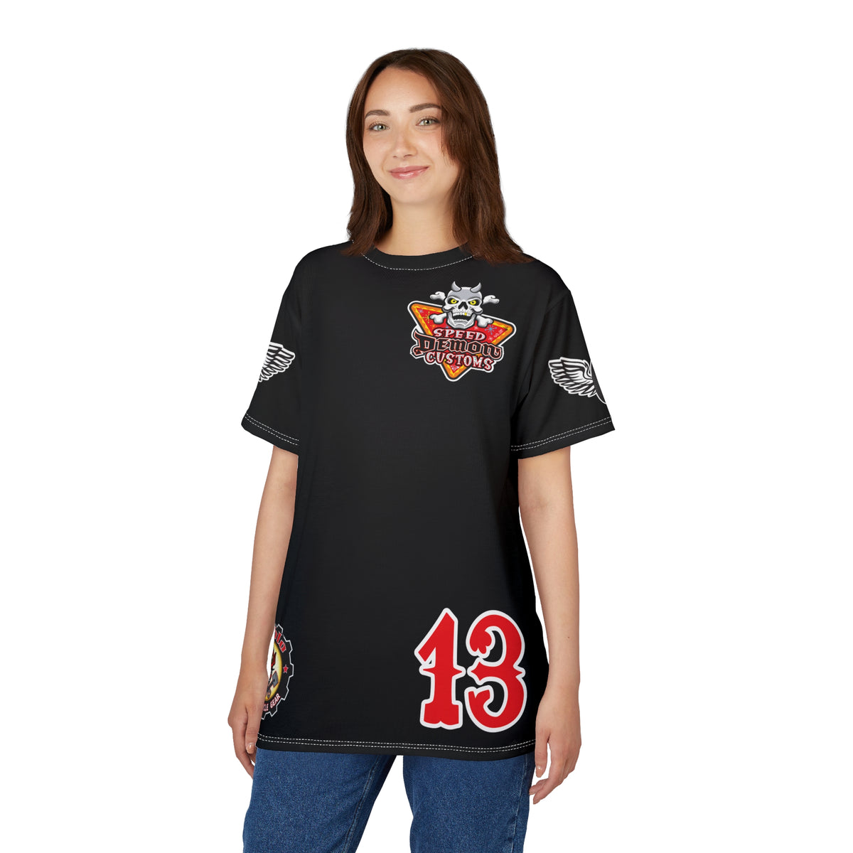 SRT Speed Demon Customs Spectacular  Super Riding Tee - Devilishly Demented Bold Biker Design