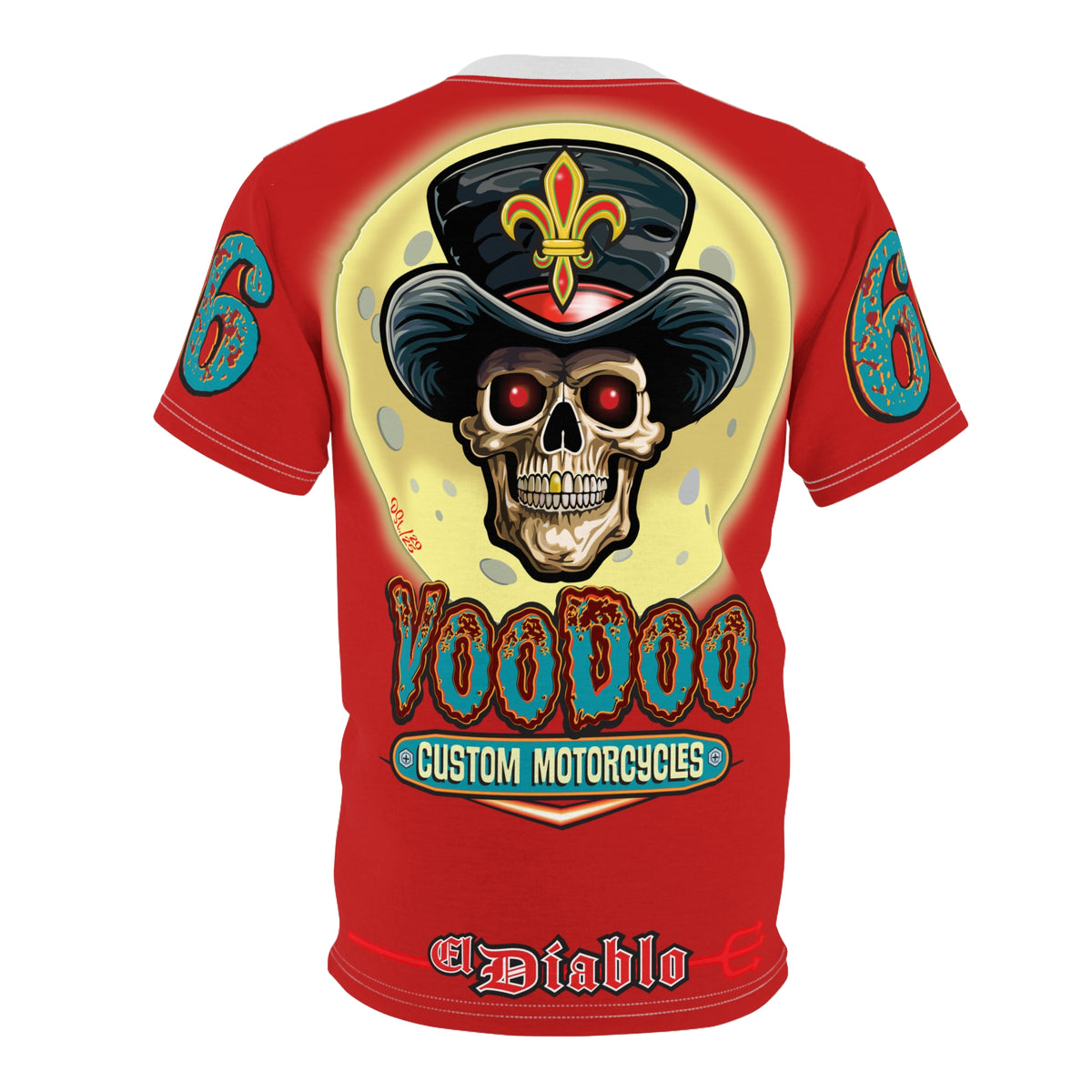 Voodoo Customs Tie Dye Blast Graphic Tee – Unisex- Edgy Style for Bikers