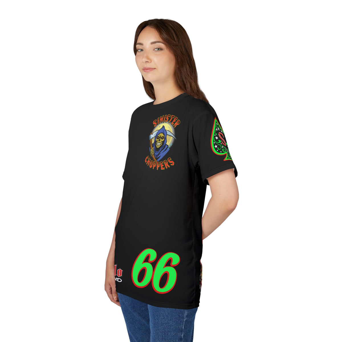 SRT Sinister Choppers Reaper Super Tee - Gothic Graphic T-Shirt for Motorcycle Riders