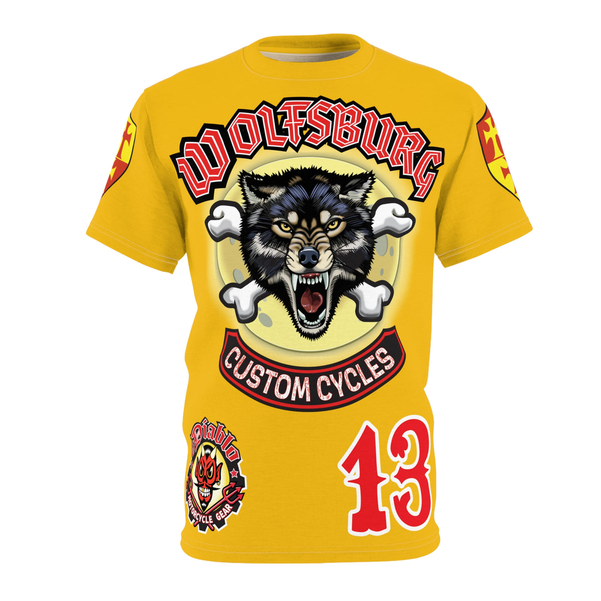 Wolfsburg Custom Cycles HiViz Graphic Super Tee for Bikers