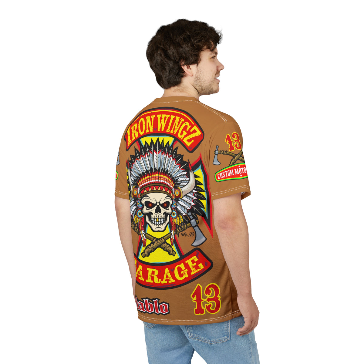 Iron Wingz Garage HiViZ Motorcycle Rider Super Tee
