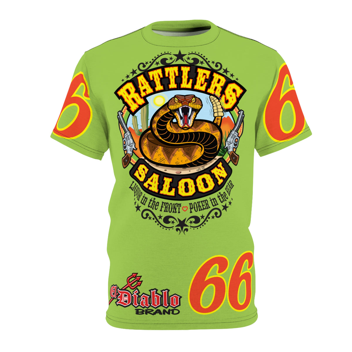 VERY Special HIVIZ Rattlers Saloon ROUTE 66 SUPER TEE — Vintage Biker 66 Graphic Shirt