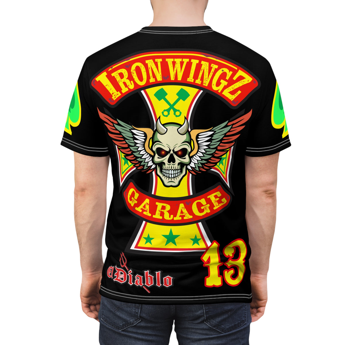 Iron Wingz Custom Motorcycle Unisex Super Tee - Bold Graphic Tee for Bikers