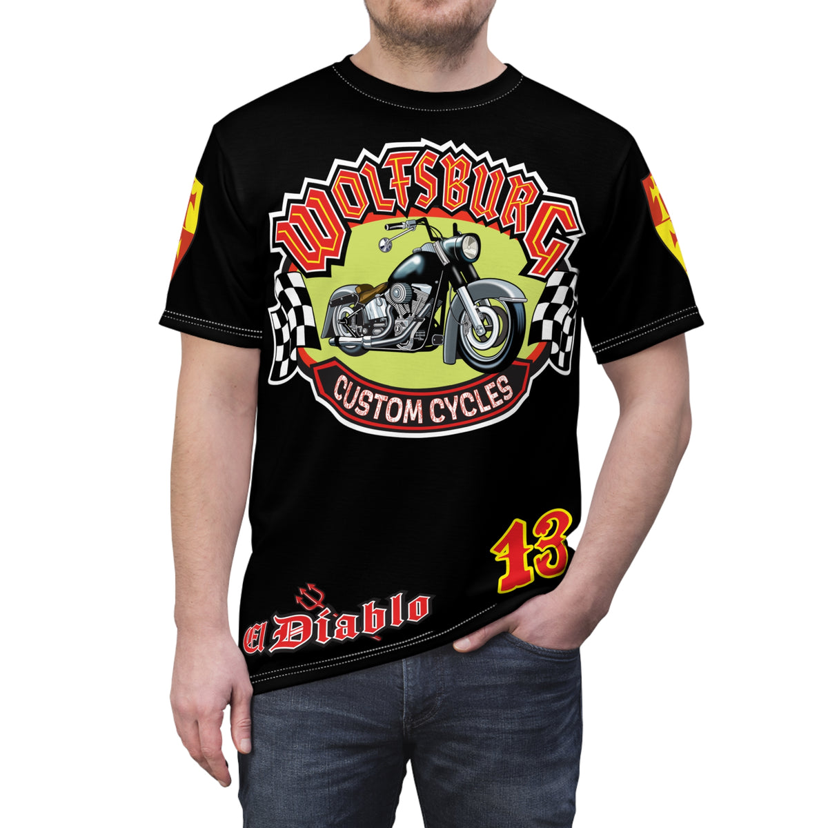 Wolfsburg Custom Cycles HiViz High Comfort Motorcycle Riders Super Tee