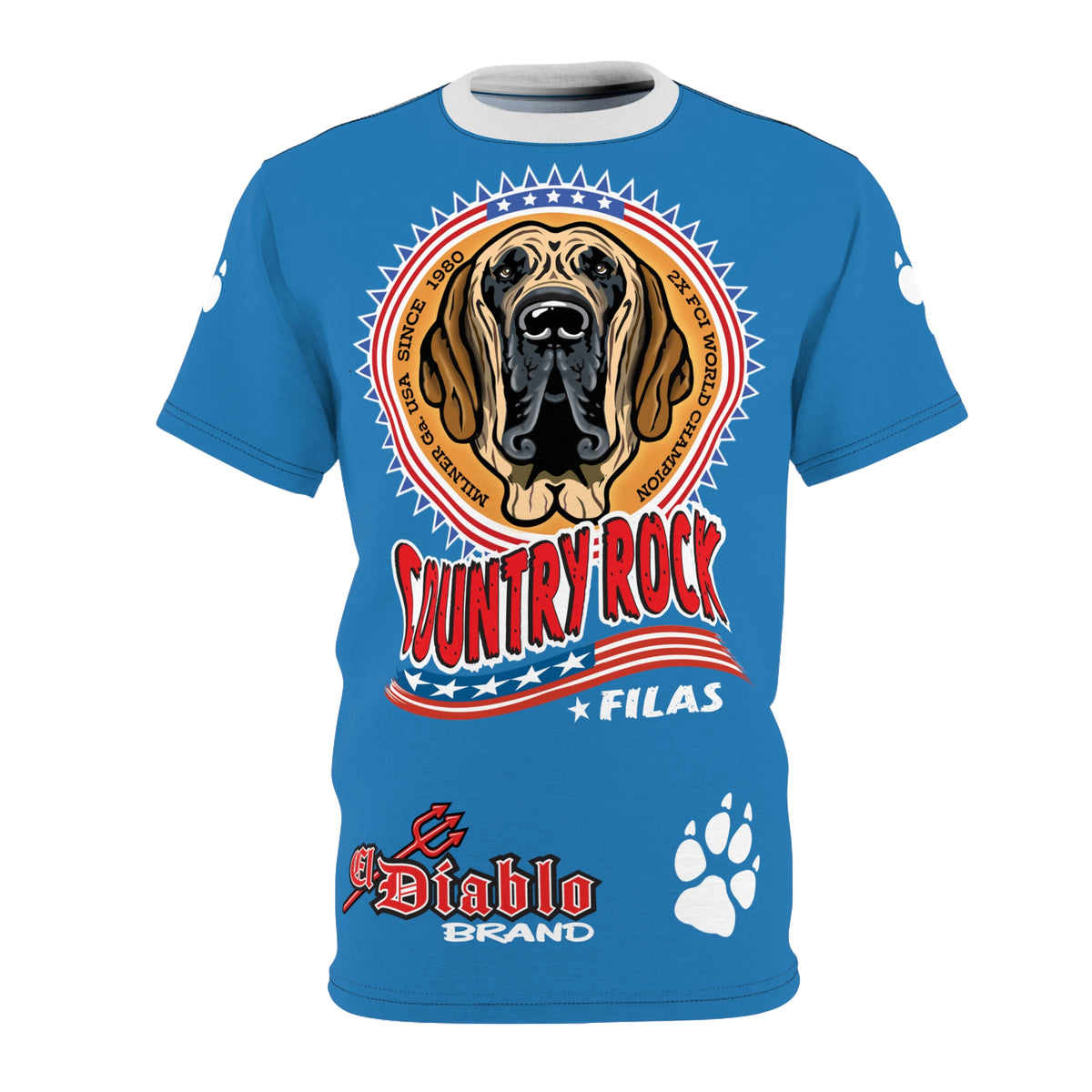 Country Rock Filas Graphic Super Tee — El Diablo Brand Paw Print T-Shirt