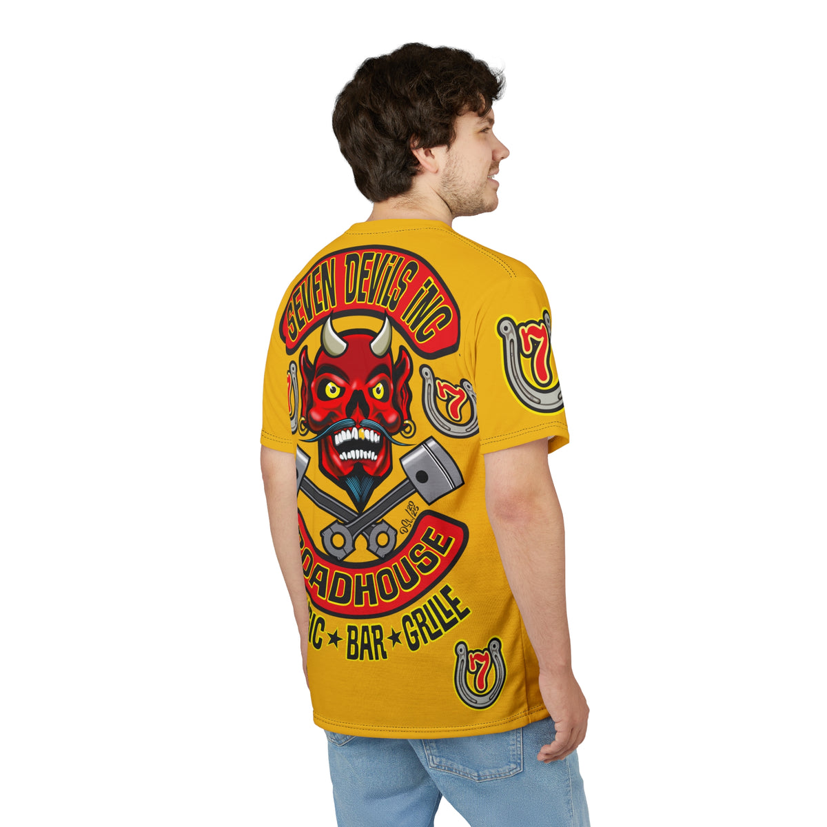 Seven Devils Inc. Roadhouse HiViz Graphic Tee - Motorcycle Custom Riding Super Tee