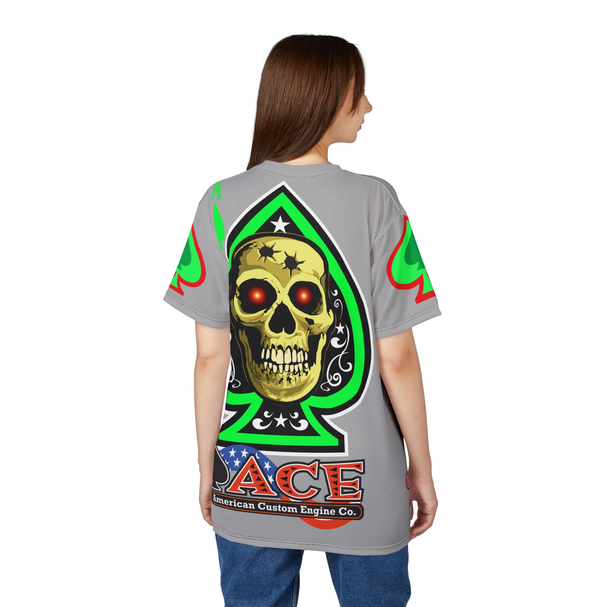 American Custom Engines ACE - Special Lumina Green  Ace of Spades Death Card High visibility Graphics
