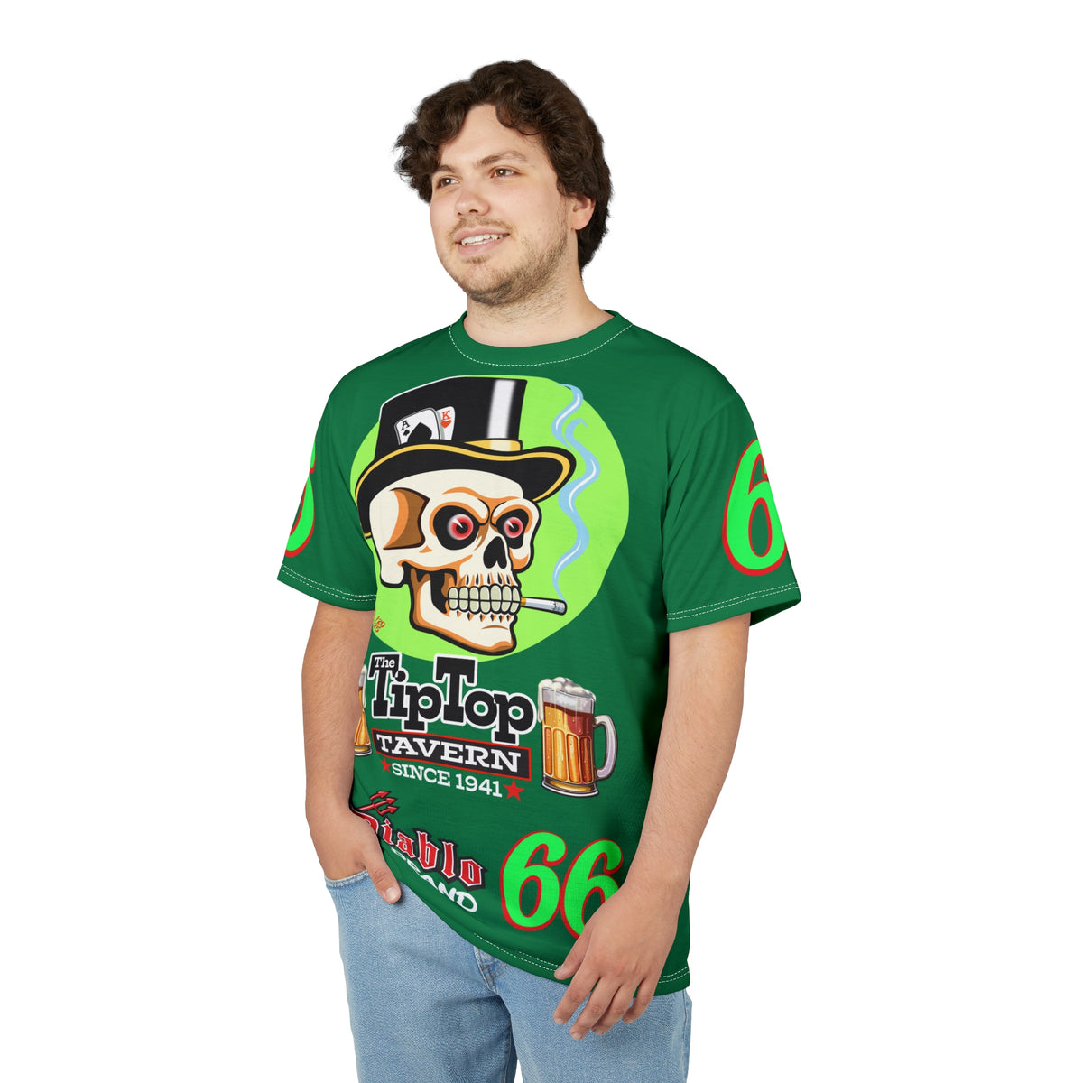 Tip Top Tavern Dive Bar Super Tee - Special Edition Mean Green + XL Graphics - America's Best Dive Bar - Bikes Beers Babes & Bros. - Biker Bar Tee