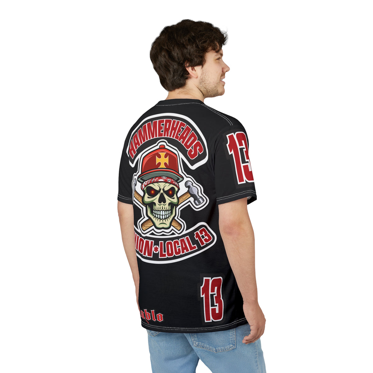 Hammerheads Union Local 13 Black Beauty - Hiviz Custom Motorcycle Riding Super Tee