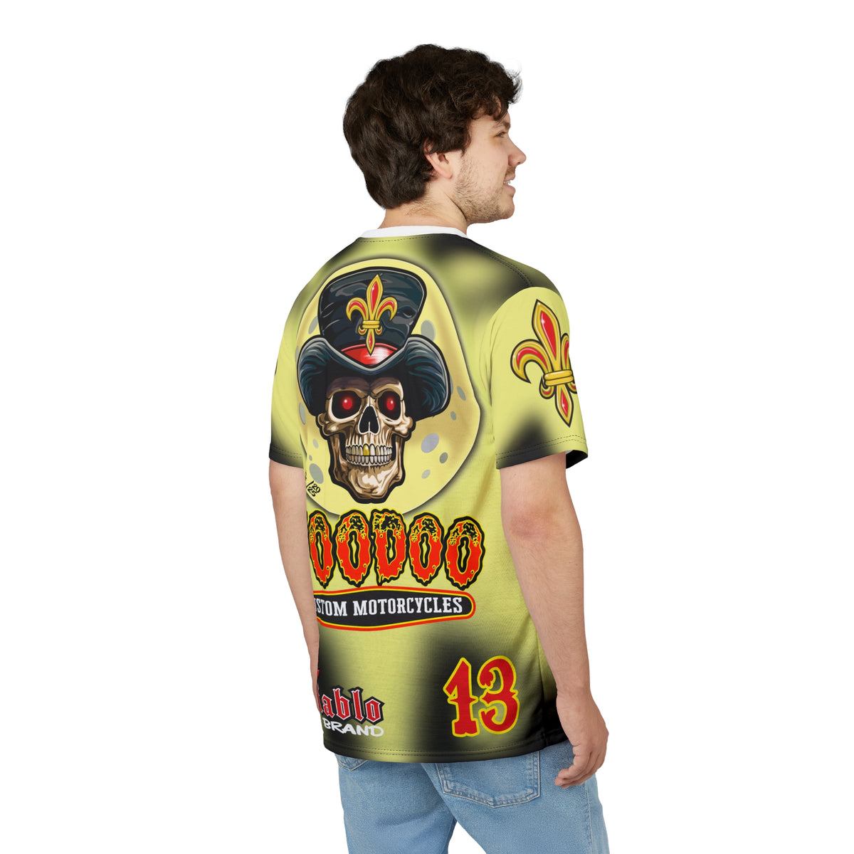 Voodoo Custom Motorcycles HIVIZ TYE DYE BLAST SUPER RIDING TEE - Look Cool, Ride Cool jn our Finest Biker Riding Tee