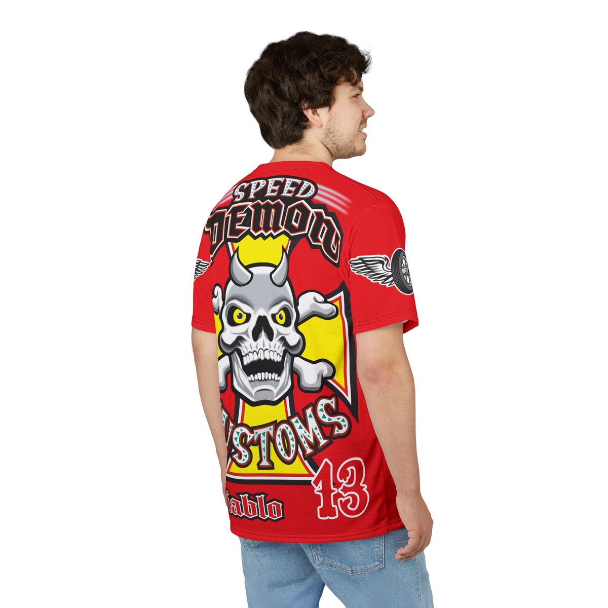 Speed Demon Customs Spectacular HiViz Super Tee - Devilishly Demented Bold Biker Design