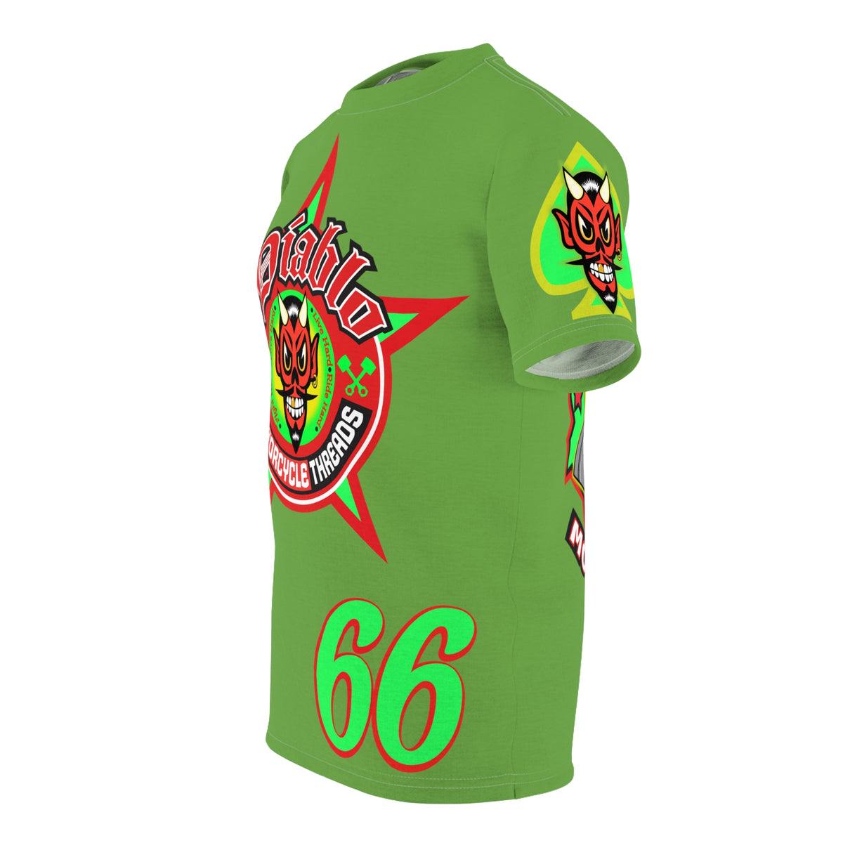El Diablo Motorcycle Threads - HiViz Color - Edgy Super Tee for Biker Enthusiasts