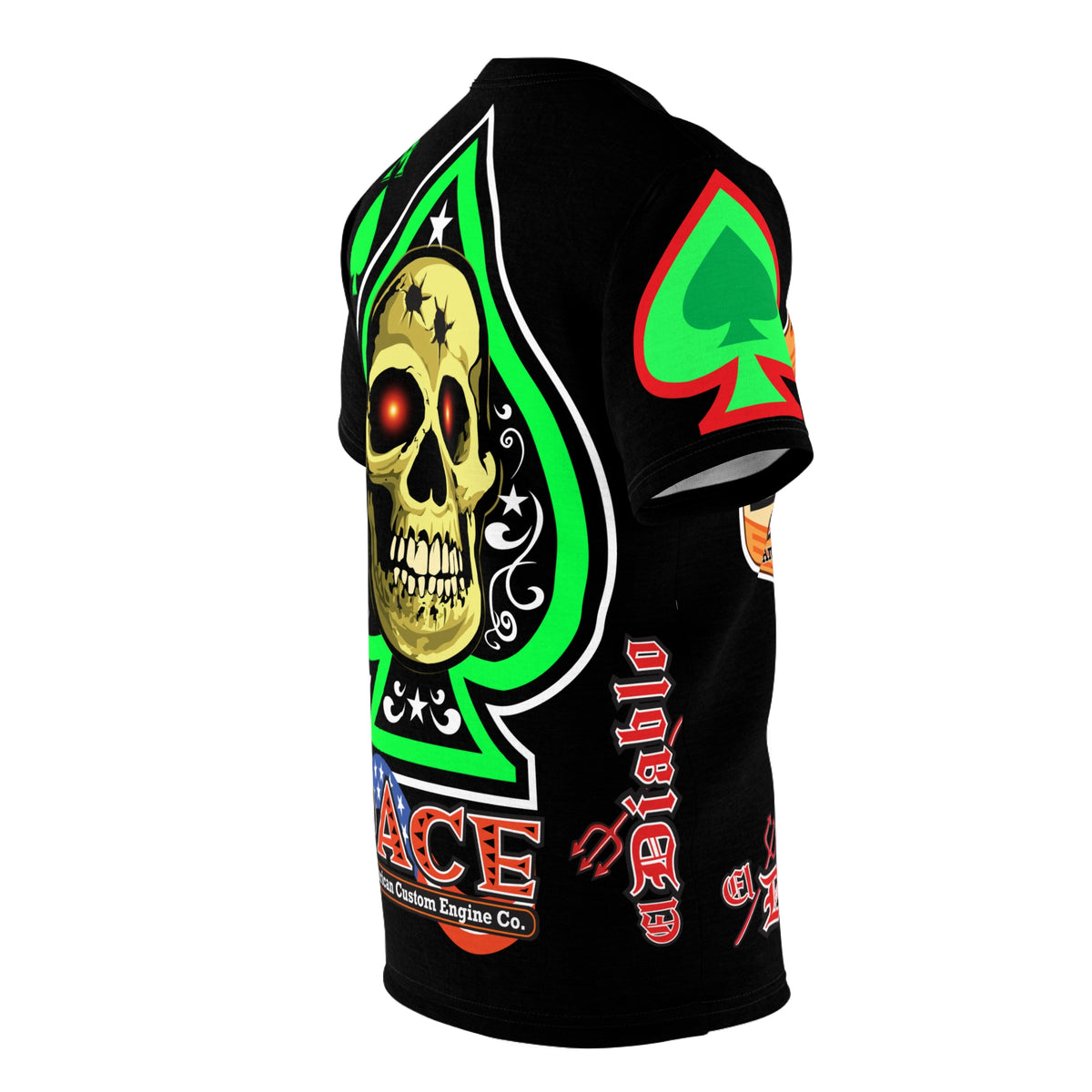 American Custom Engines ACE - Special Lumina Green  Ace of Spades Death Card High visibility Graphics
