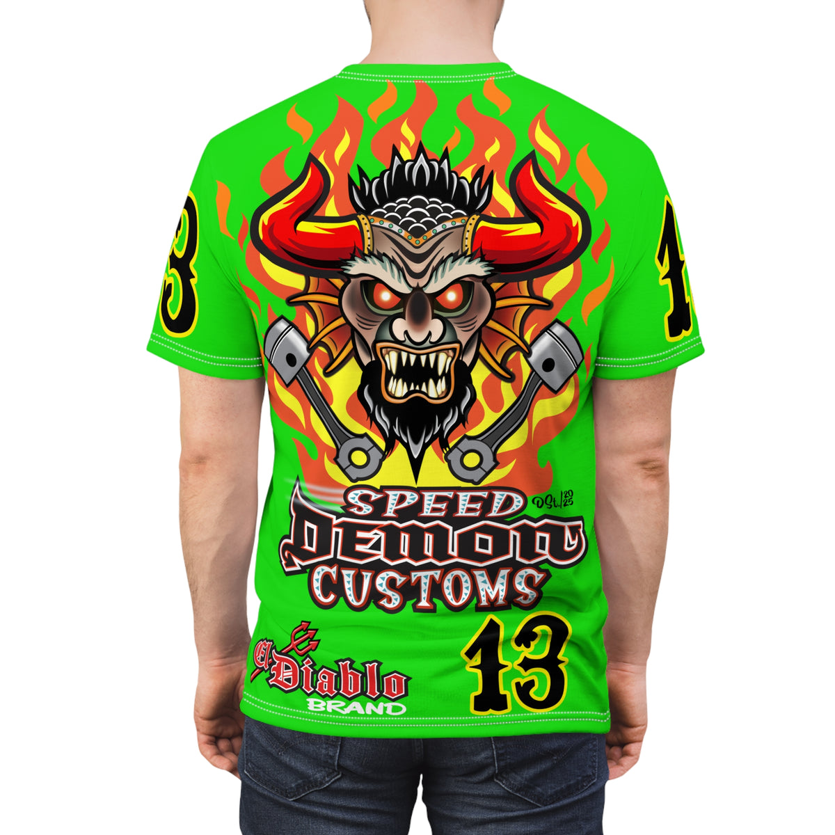 Very Special Speed Demon Customs HiViZ Super Tee — Extreme Edgy Graphics - Bad Attitude Custom Biker Riding Gear