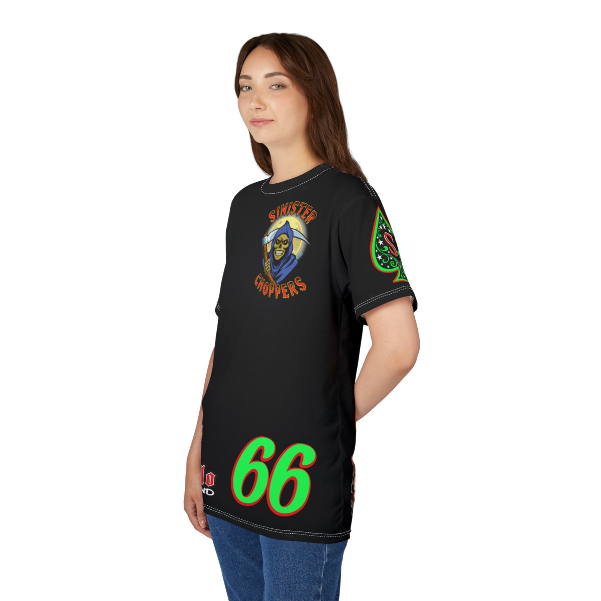 SRT Sinister Choppers Reaper Super Tee - Gothic Graphic T-Shirt for Motorcycle Riders