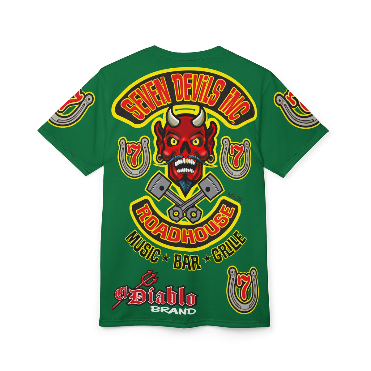 Seven Devils Inc. Roadhouse HiViz Design, Edgy Biker Shirt, Special Motorcycle Riding Gear, Seven Devils Inc.