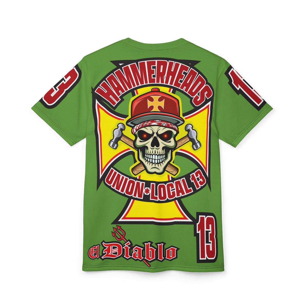 Hammerheads Union Local 13 HiViz Super Tee - Rough Tough Bad Attitude Motorcycle Riding Tee