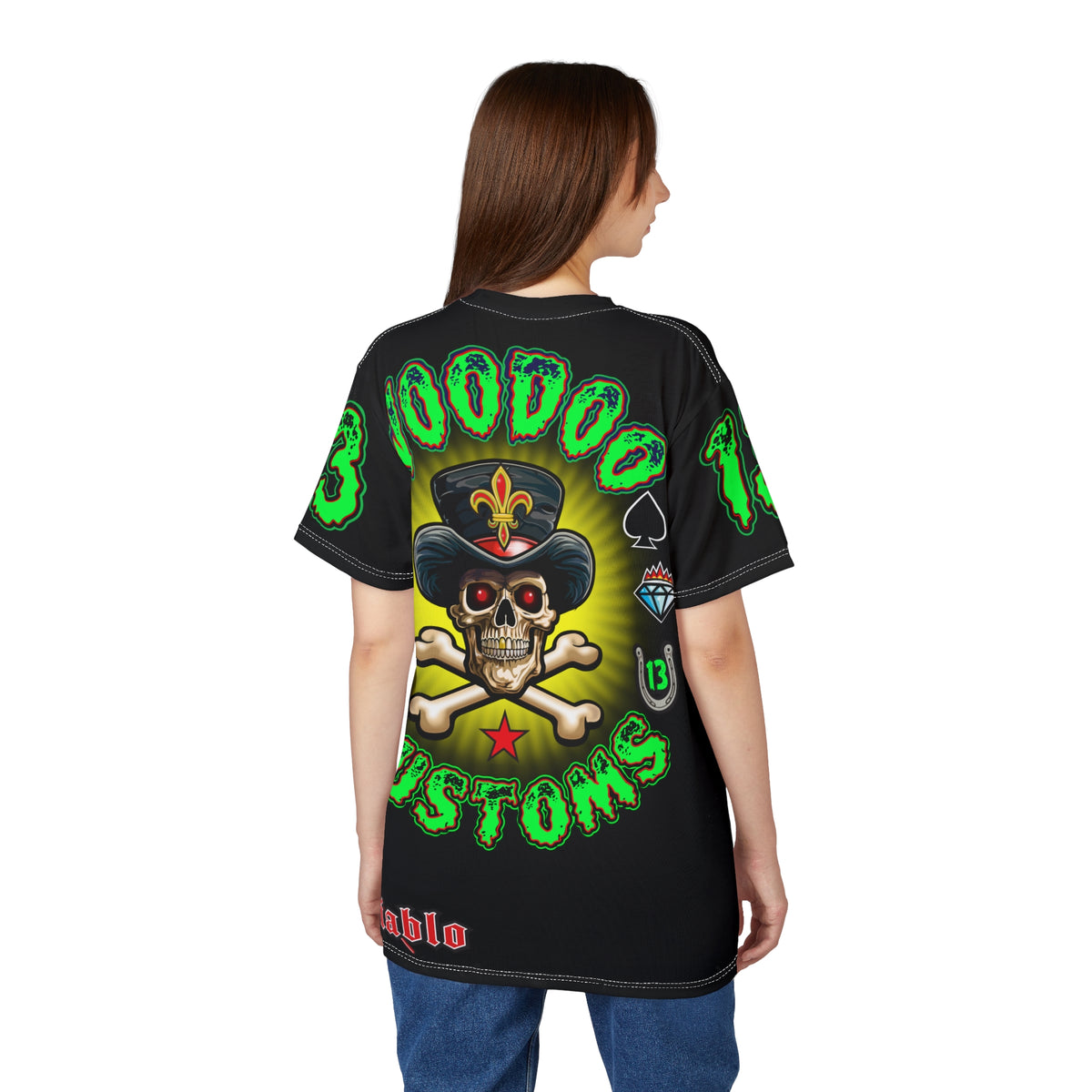 Voodoo Motorcycles Black Majic HiViz Super Tee, Unique Graphic Tee, Custom HiViz Apparel